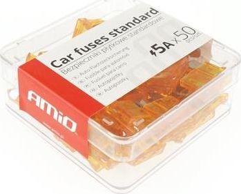 AMiO Bezpieczniki samochodowe standardowe pudełko 50szt 5A