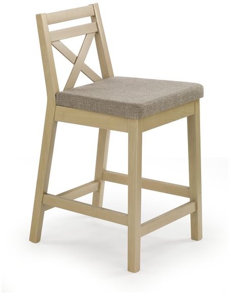 Halmar Borys Low Krzesło Barowe Niskie Dąb Sonoma Tapicerka Inari 23