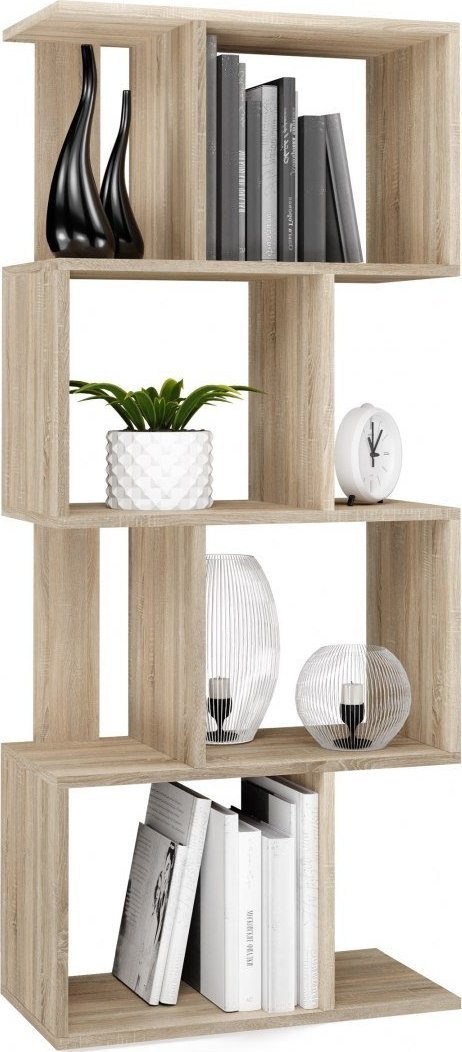 Topeshop REGAŁ OTWARTY STOJĄCY PÓŁKA SZAFKA FIESTA 4P DĄB SONOMA