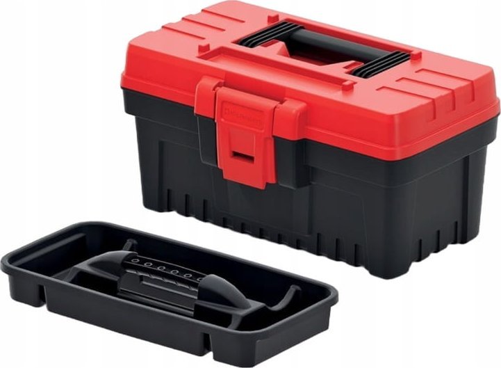 Kistenberg Skrzynka narzędziowa 36x18,6x19,3cm Praktyczna z uchwytem czarno-czerwona