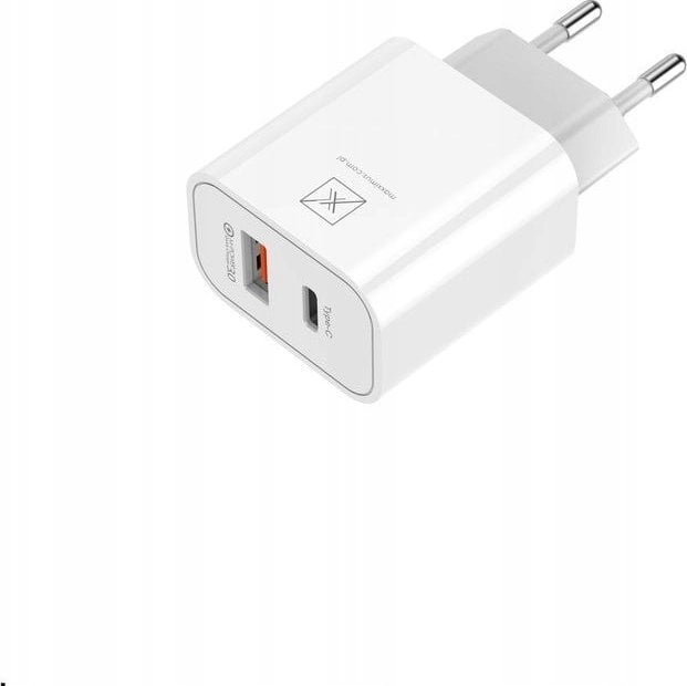 Ładowarka Maxximus ŁAD. SIECIOWA MX ALFA 20W PD+QC, USB-A+C WHITE/BIAŁY
