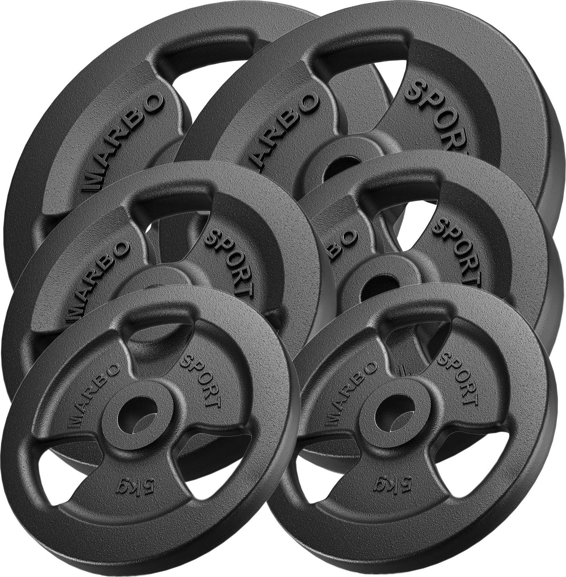 Zestaw obciążeń żeliwnych kierownica 60 kg / 2 x 15 kg + 2 x 10 kg + 2 x 5 kg - Marbo Sport