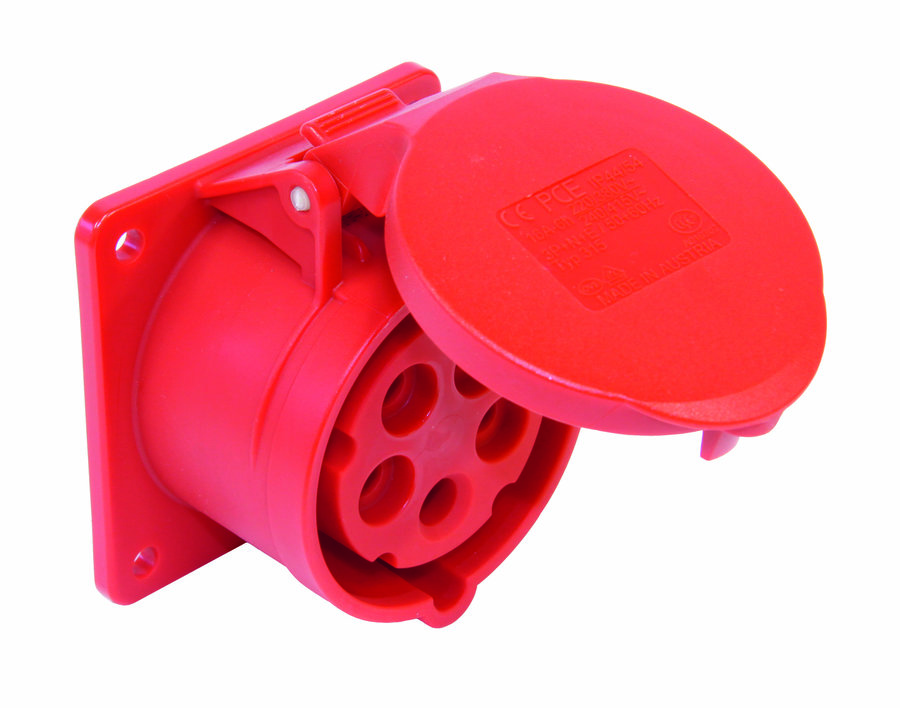 PCE Gniazdo tablicowe proste 32A 400V 3P+Z+N 75x75mm IP44 325-6F7