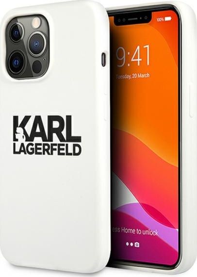 Karl Lagerfeld Etui Karl Lagerfeld KLHCP13LSLKLWH Apple iPhone 13 Pro Silicone Stack Logo biały/white