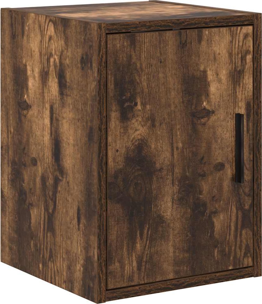 Garażowa szafka ścienna z drewna klejonego opalanego dębem