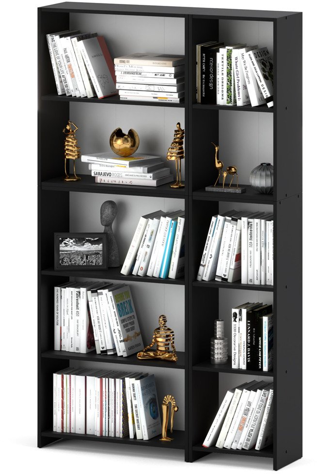 Regał Na Książki 110cm Loft Półki Na Zabawki Do Salonu Segregatory Czarny