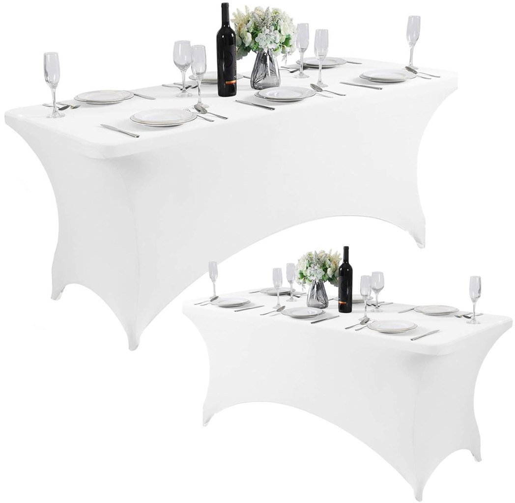 Obrus uniwersalny pokrowiec na stół cateringowy 240 cm 8FT biały elastyczny MultiGarden