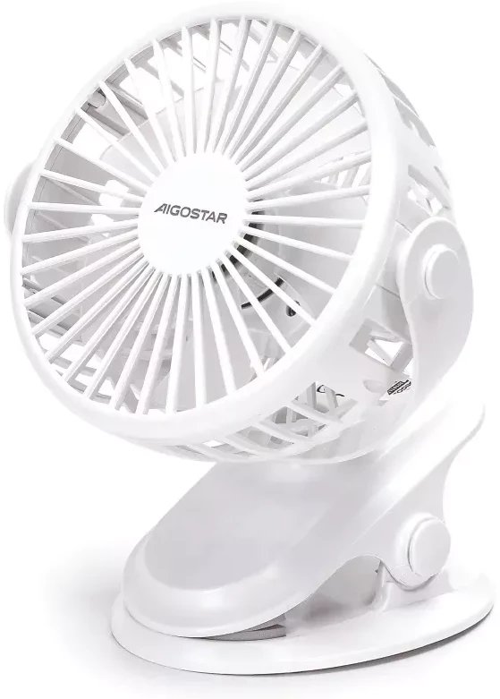 Wentylator z klipsem zasilany z USB z lampką nocną