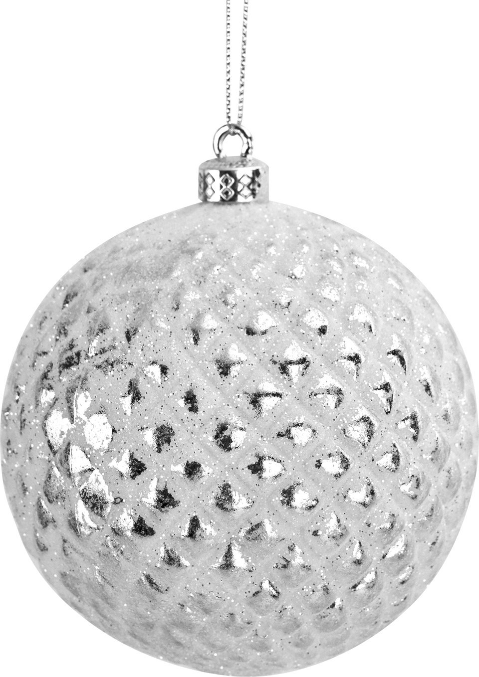 Art-Pol Komplet bombek 6 szt. biały-srebrny 10 cm 147588