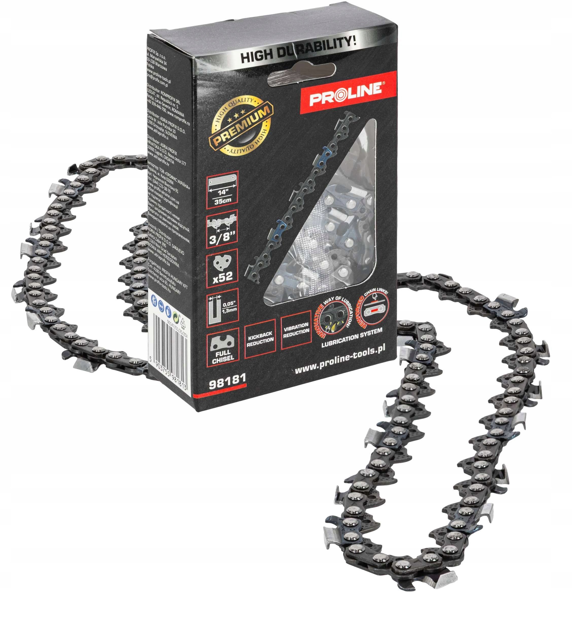 ŁAŃCUCH DO PILAREK 14", 3/8", 1.3MM, 52E, PROLINE