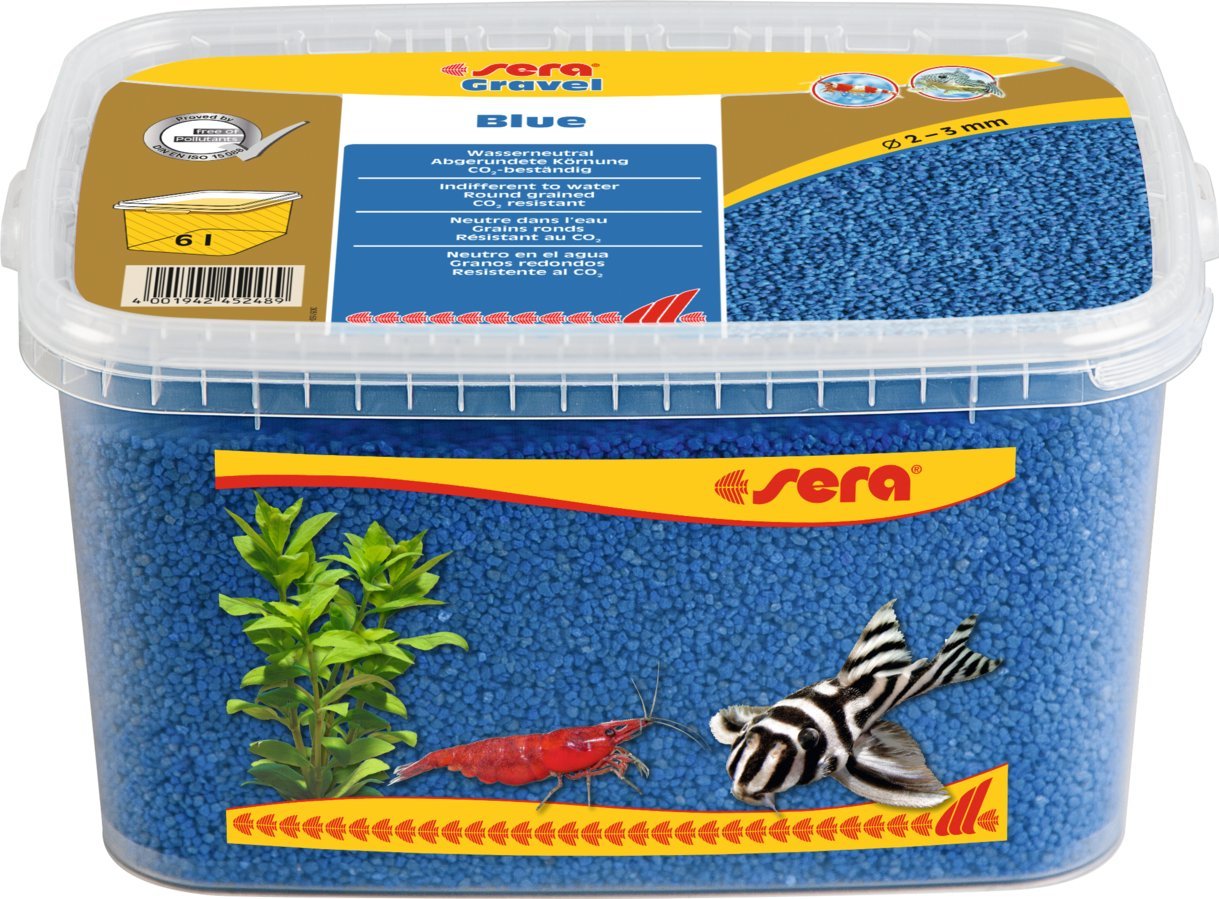 Sera Żwirek do akwarium Gravel Blue O 2 - 3 mm 3 l, niebieski