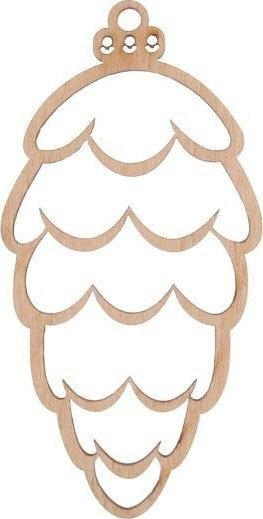 Bombka drewniana Szyszka 3szt naturalna