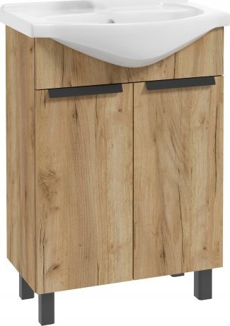 Deftrans Szafka łazienkowa z umywalką stojąca dąb craft 85x60x30 cm Lily