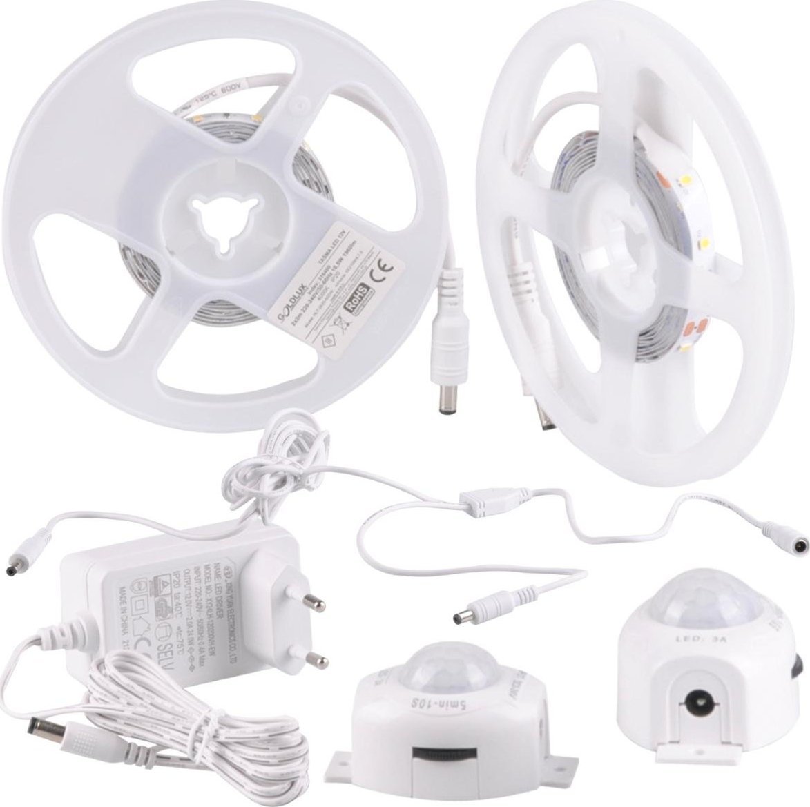 Polux Taśma LED 316400 16,5W 4000K 2x2m z czujnikiem ruchu i zmierzchu biała