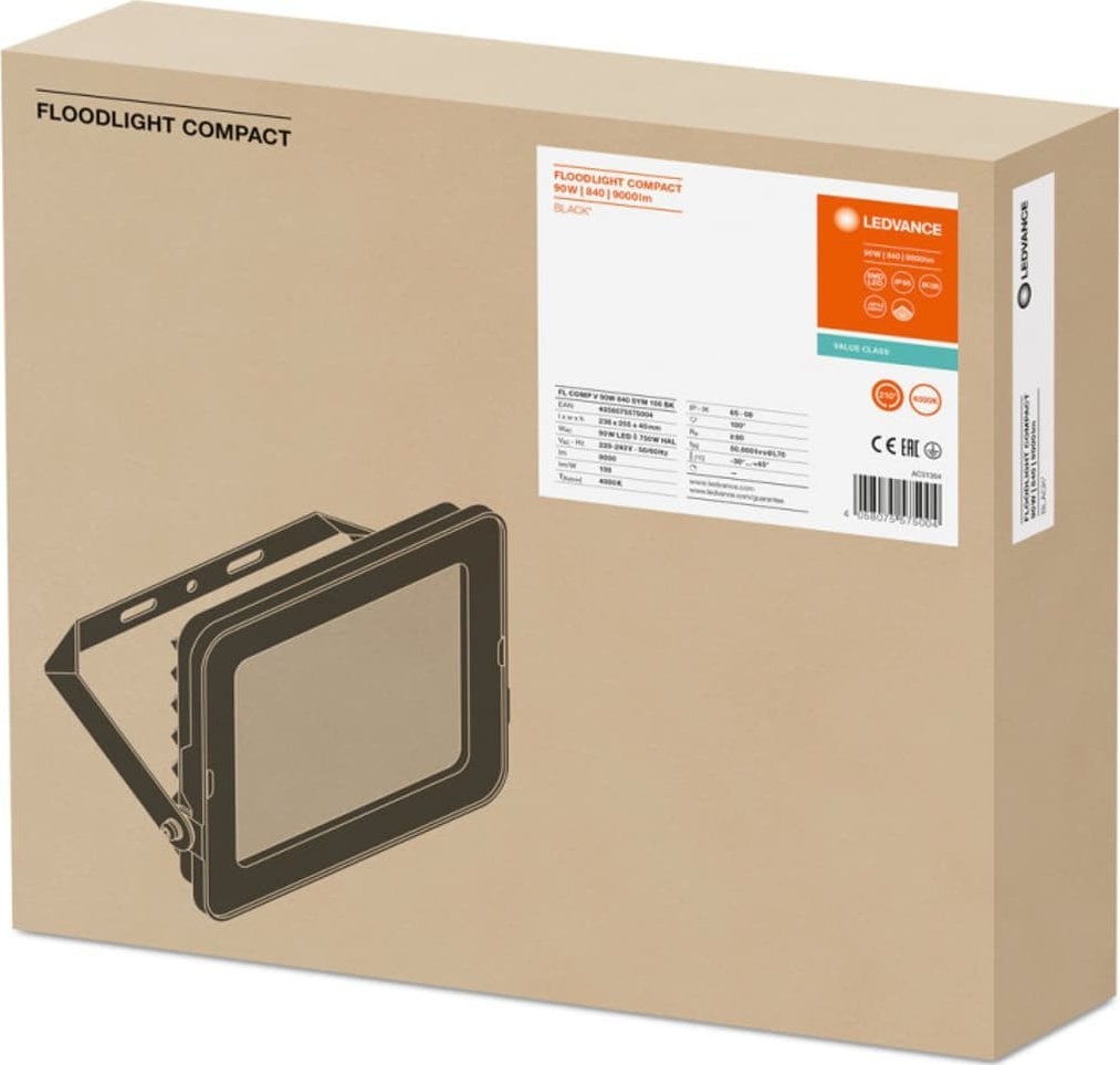 Naświetlacz Ledvance Projektor LED FLOOD COMPACT V 90W 840 SYM 100 BK 4058075575004