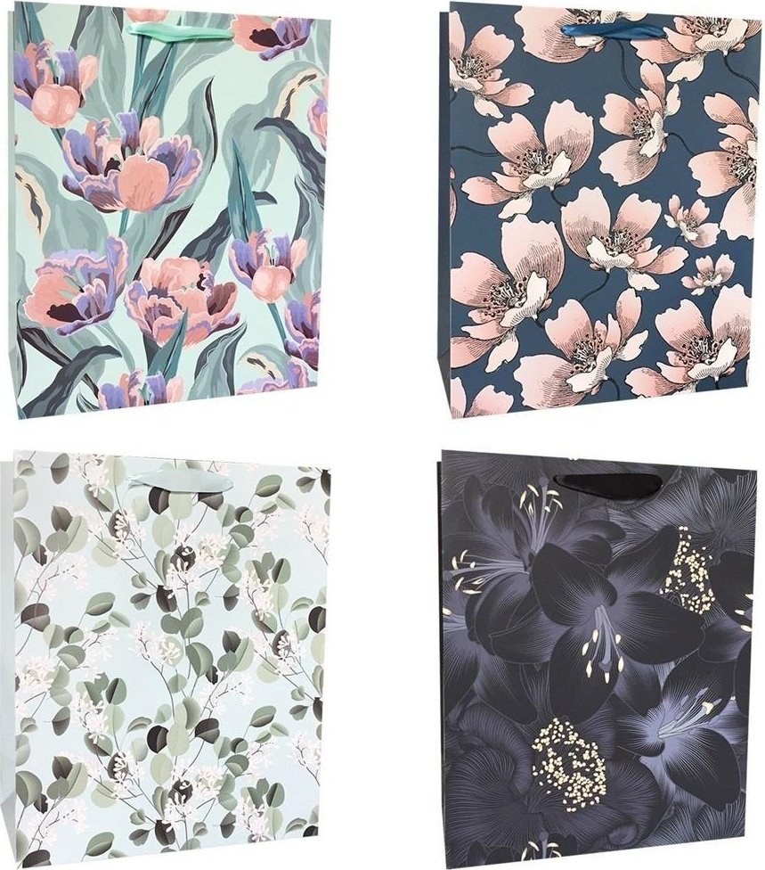 Torba prezentowa 18x23 kwiaty mix