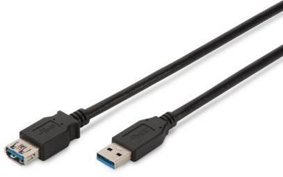 Kabel USB Digitus USB-A - USB-A 3 m Czarny (AK-300203-030-S)