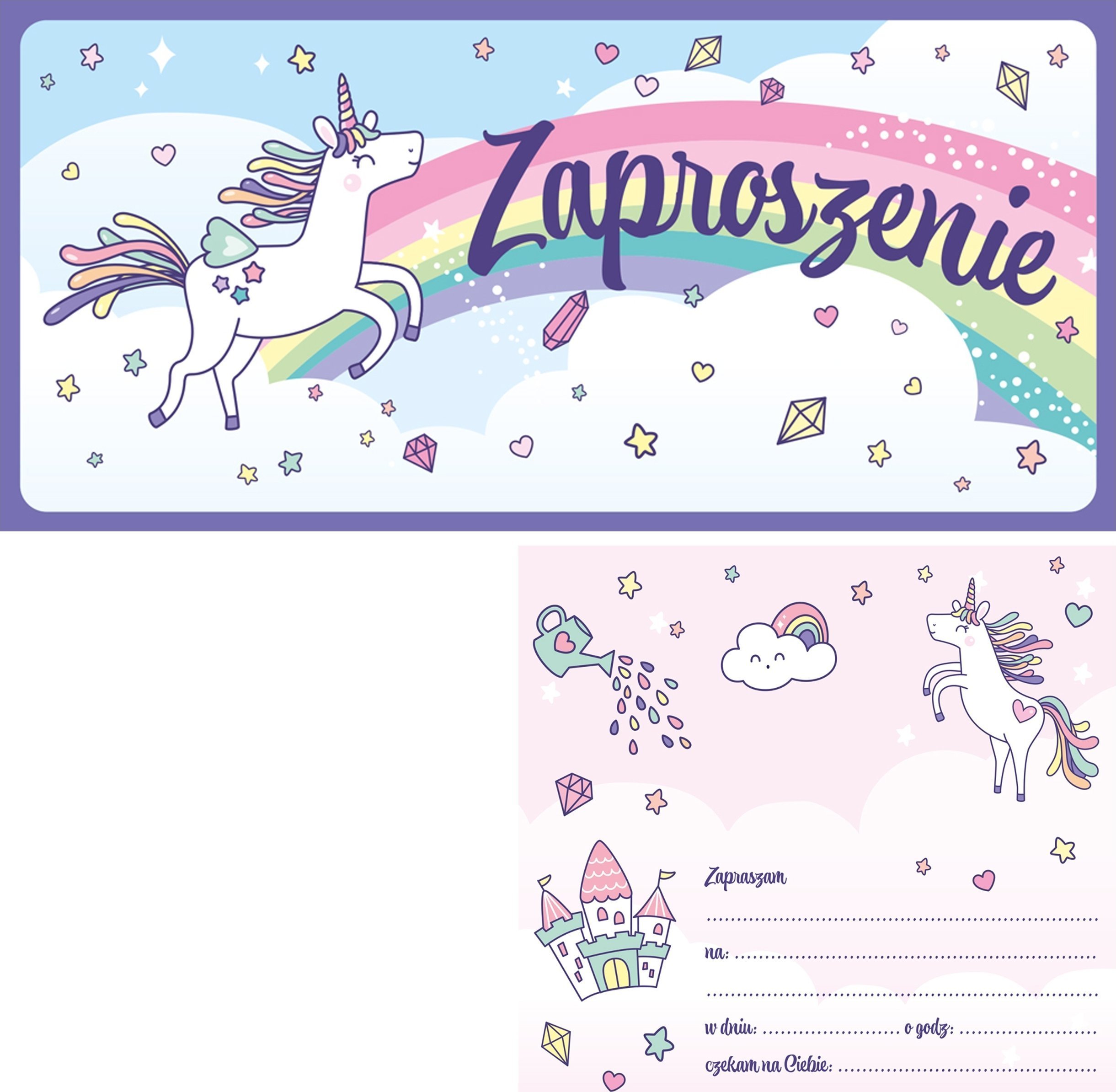 HENRY Zaproszenie - Jednorożec (5szt)