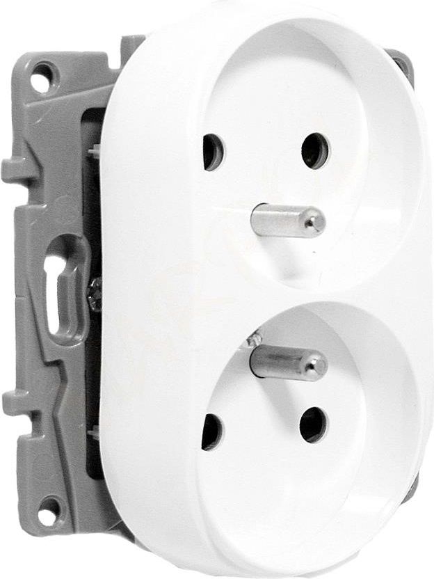 Legrand Gniazdo podwójne Niole 2P+Z białe (764542)