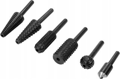 Dedra Frezy trzpieniowe do metalu i drewna 6szt zestaw,trzpień 6mm