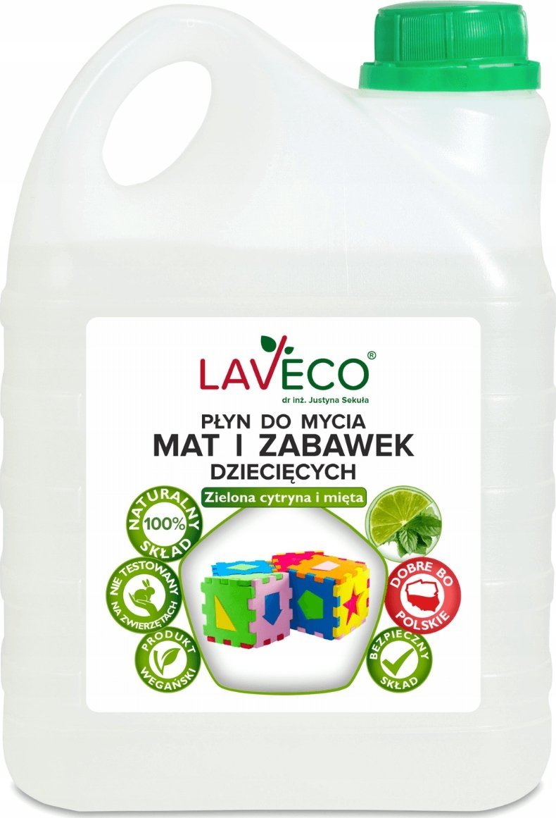 LAVECO płyn do czyszczenia mat i zabawek dziecięcych 2 l zielona cytryna i mięta