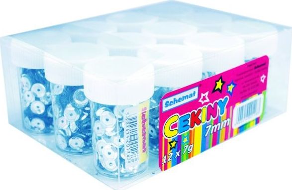 SCHEMAT Cekiny SCHEMAT 7mm op. 12szt x 7g - srebrne Schemat