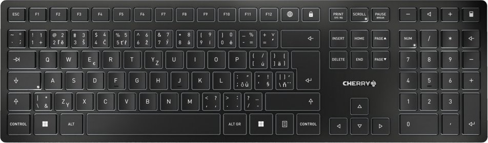 Klawiatura Cherry CHERRY KW 9100 SLIM klawiatura RF Wireless + Bluetooth Czarny