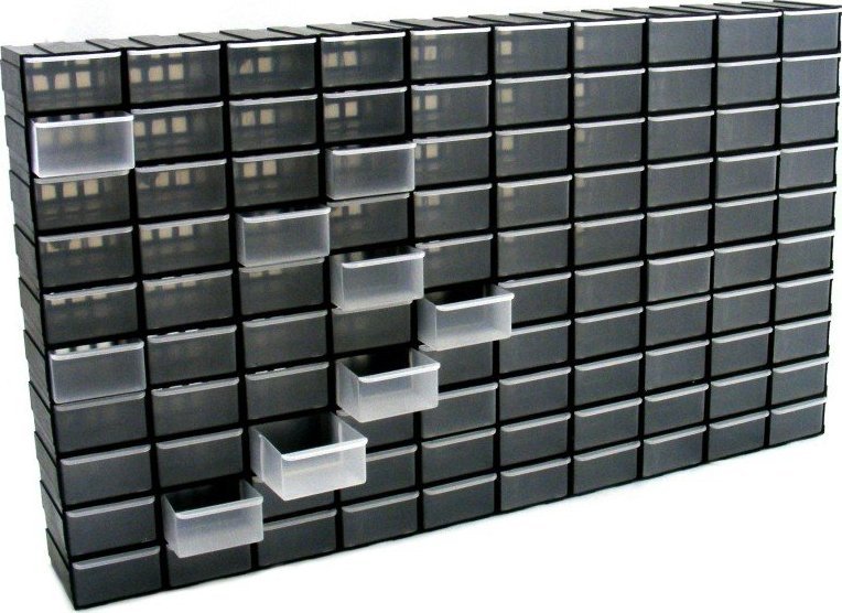 100 szt. Pojemnik szufladki organizer warsztatowy Regał na śrubki