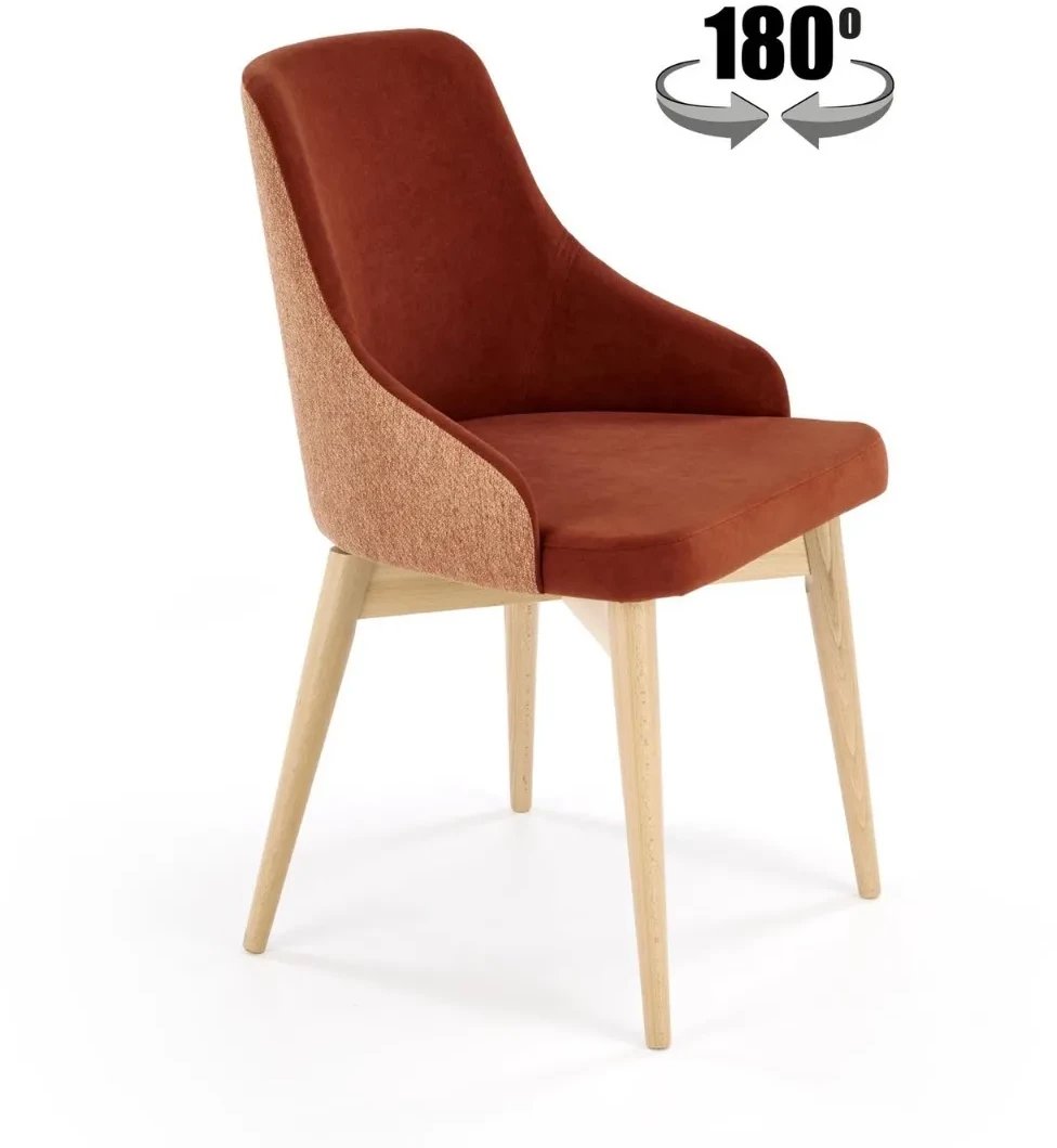 Krzesło tapicerowane MALAGA cynamonowe obracane HALMAR