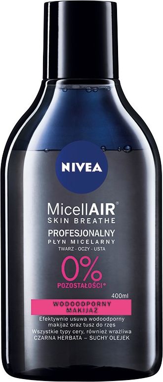 Nivea Micell Air Skin Breathe Płyn micelarny dwufazowy do demakijażu z czarną herbatą 400ml
