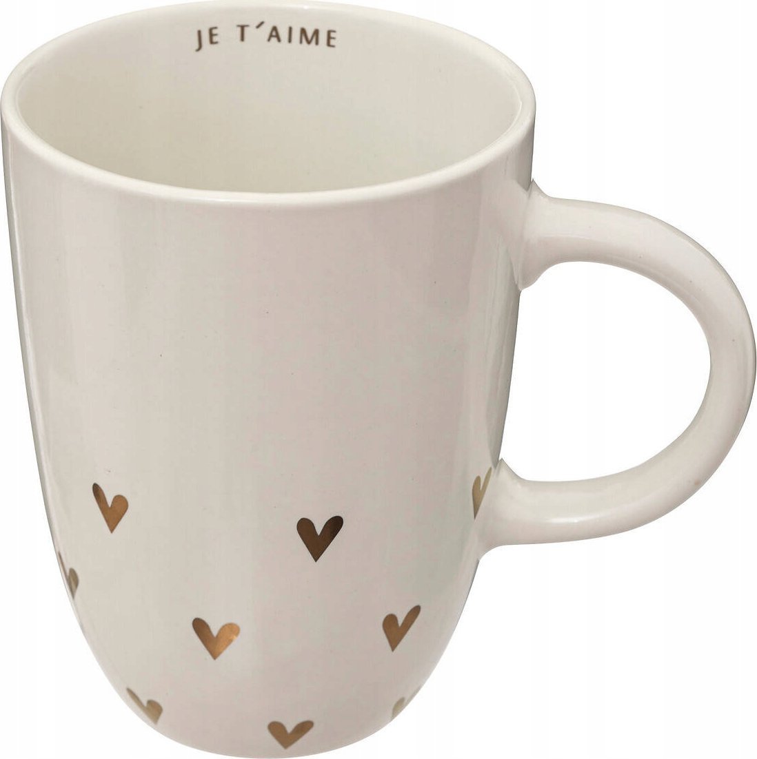 Secret de Gourmet Kubek ceramiczny biały z serduszkami FLORAL, 440 ml