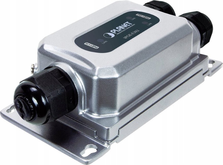 Planet PLANET IPOE-E302 przedłużacz sieciowy Nadajnik sieciowy Czarny, Szary 10, 100, 1000 Mbit/s