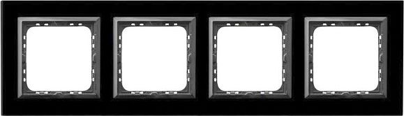 Ospel Ramka Poczwórna Czarne Szkło IMPRESJA OSPEL