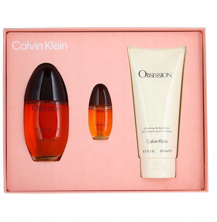 Zestaw Calvin Klein Obsession woda perfumowana 100ml + woda perfumowana 15ml + balsam do ciała 200ml