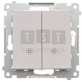 TW7/2.01/114 Simon 55 Łącznik krzyżowy podwójny (moduł) 10 AX, 250 V~, szybkozłącza Jasnoszary mat TW7/2.01/114