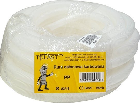 TT Plast Rura karbowana przezroczysta 23mm RKLF 23/18 25m