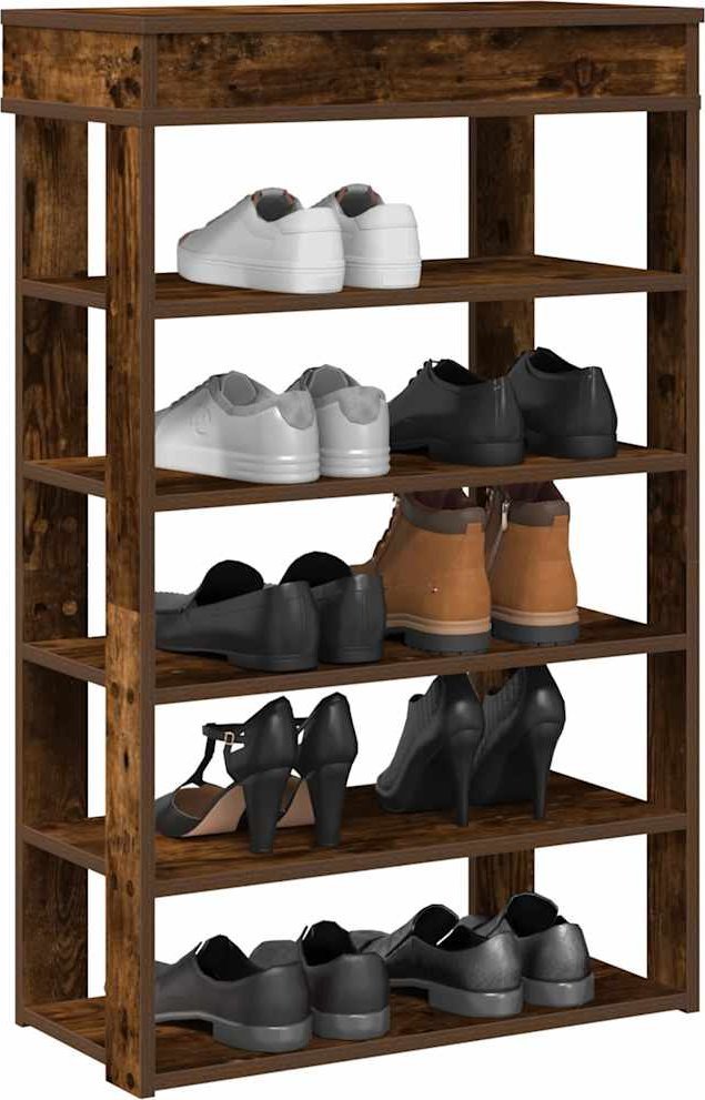 vidaXL vidaXL Stojak na buty, przydymiony dąb, 60x30x98 cm