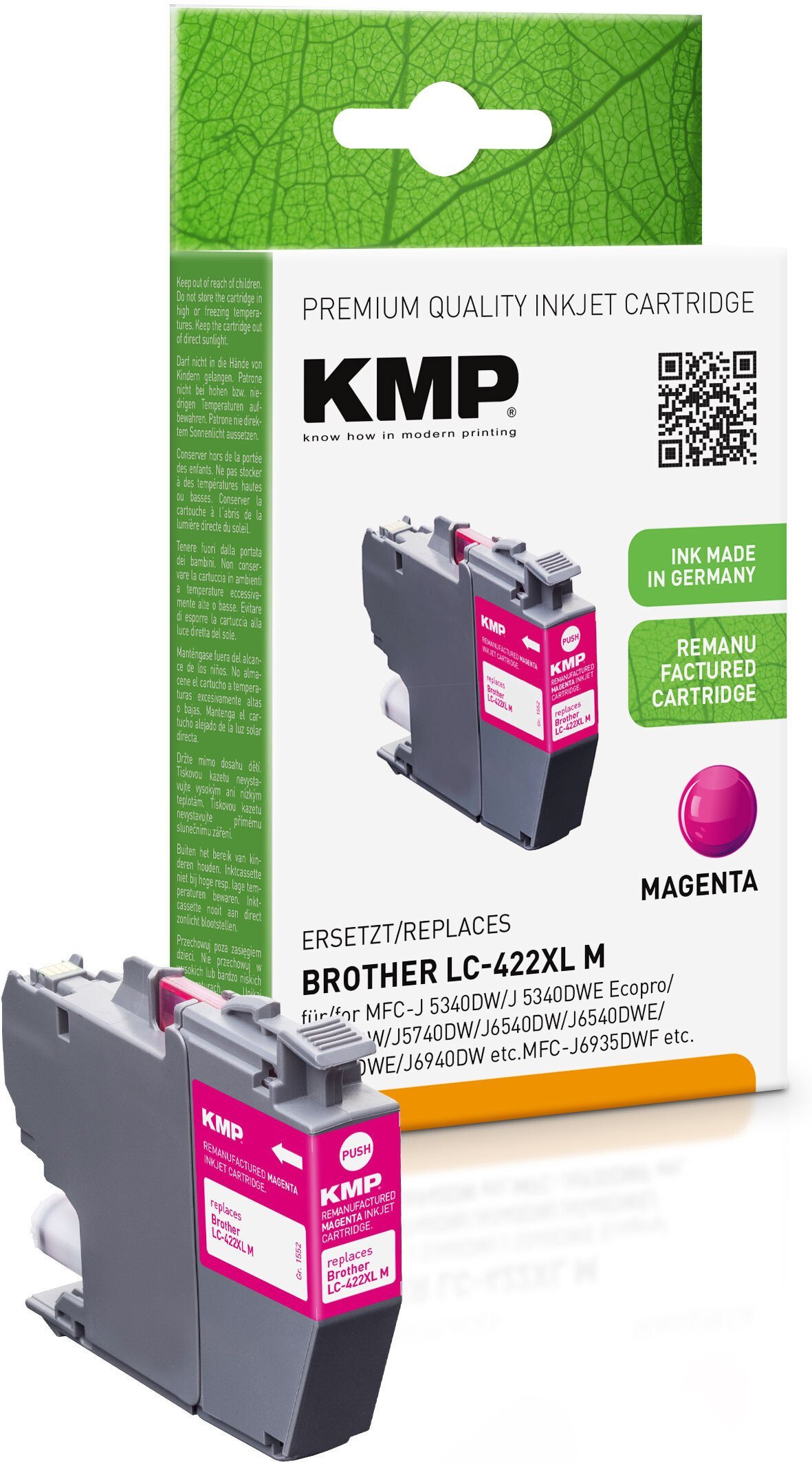 Tusz Brother KMP wkład MFC-J5340DW LC422XLM magenta 1500S 20ml remanufactured