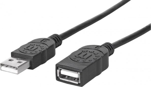 Kabel USB Manhattan USB-A - USB-A 3 m Czarny (364898)