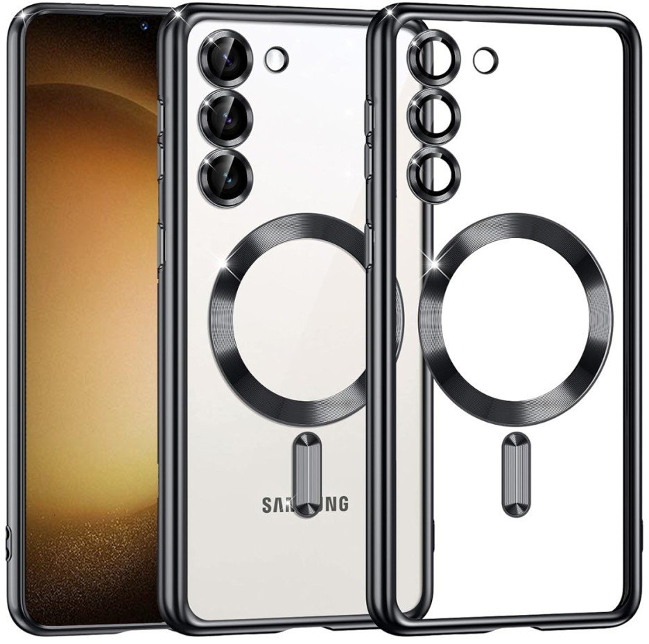 Etui Supero magnetyczne tpuplating do Galaxy S23 plus, przezroczysto-czarne