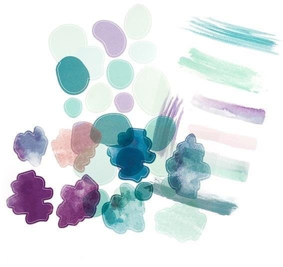 Naklejki transparentne PVC akwarelowe kształty