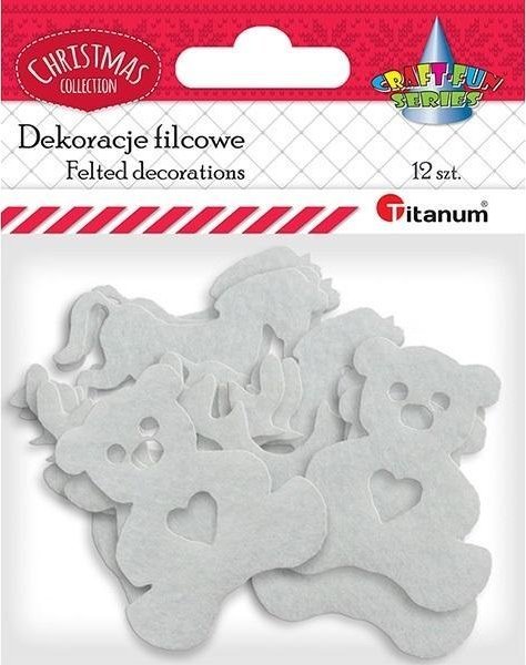 Dekoracja świąteczna DKD Home Decor Filcowe dekory świąteczne białe 3 wzory x4szt