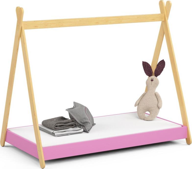 Fabryka Mebli Akord Łóżko dziecięce 160x80 GEM z materacem różowe