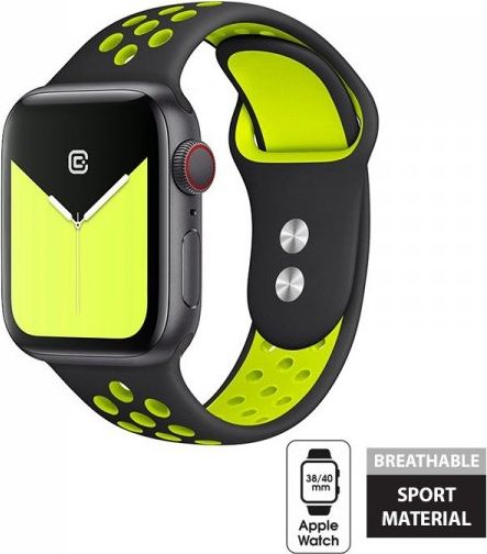 Crong Crong Duo Sport Band - Pasek Apple Watch 38/40 mm (czarny/limonkowy)