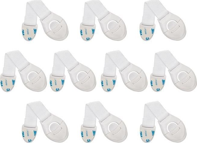 Iso Trade Zabezpieczenie - blokada do szafek 10szt. biały