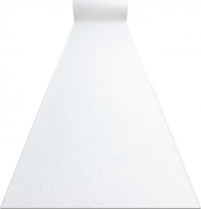 Dywany Łuszczów Chodnik RUMBA 1950 Ślub, wesele podgumowany, jednokolorowy biały 200cm, 200x580 cm