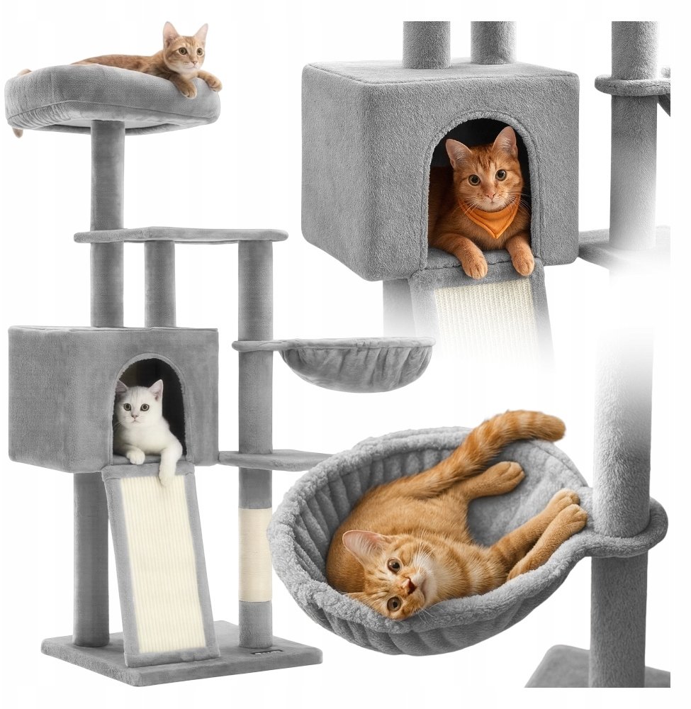 DRAPAK DLA KOTA DOMEK 5 POZIOMÓW 135CM KANZA