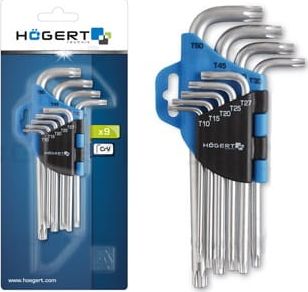 Högert Technik Klucze torx zestaw 9 sztuk HOGERT HT1W814
