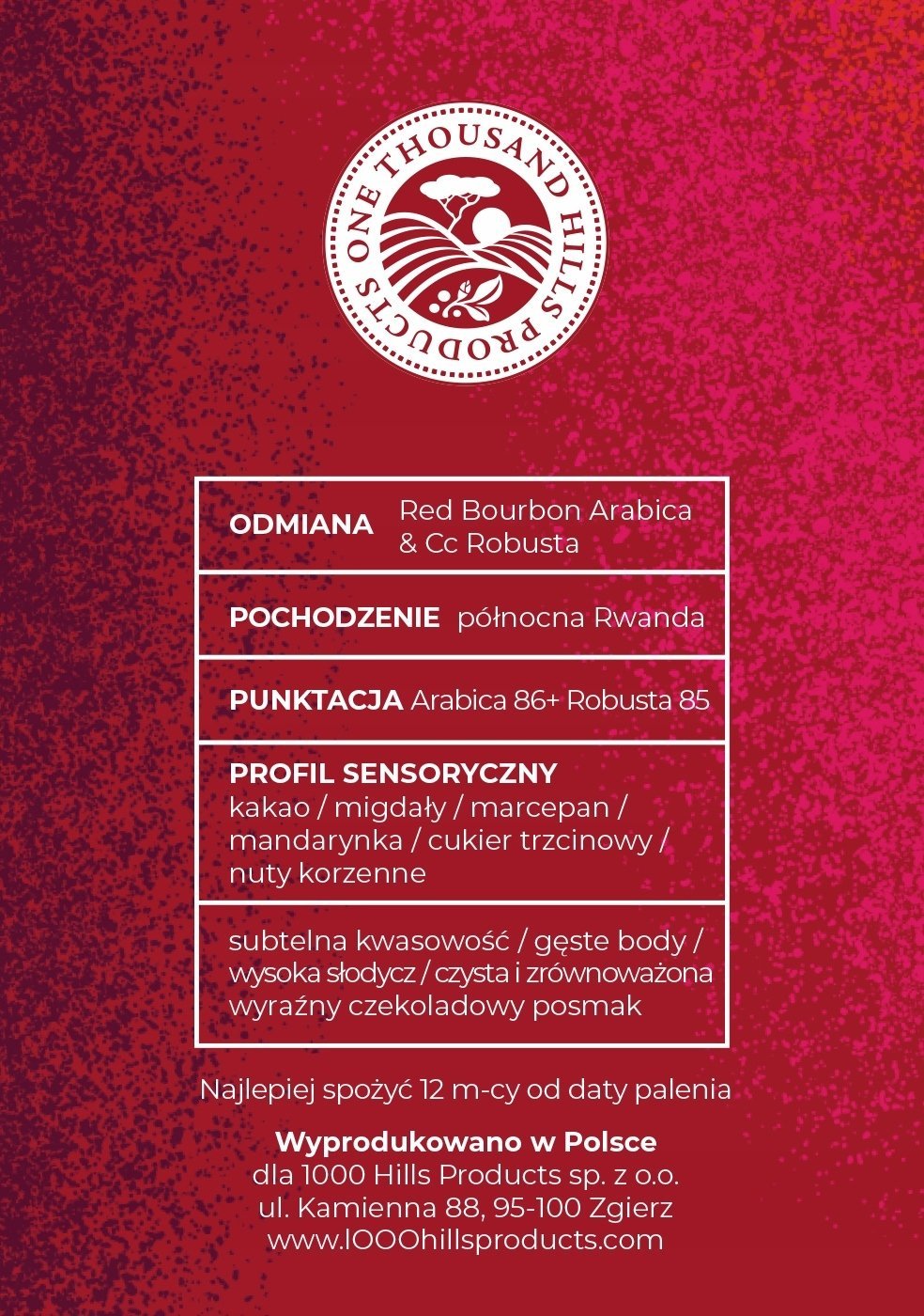 Kawa ziarnista RWANDA MUHABURA TABOO ESPRESSO 400g