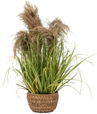 Sztuczna trawa MAXIME w doniczce z plecionki, 80 cm